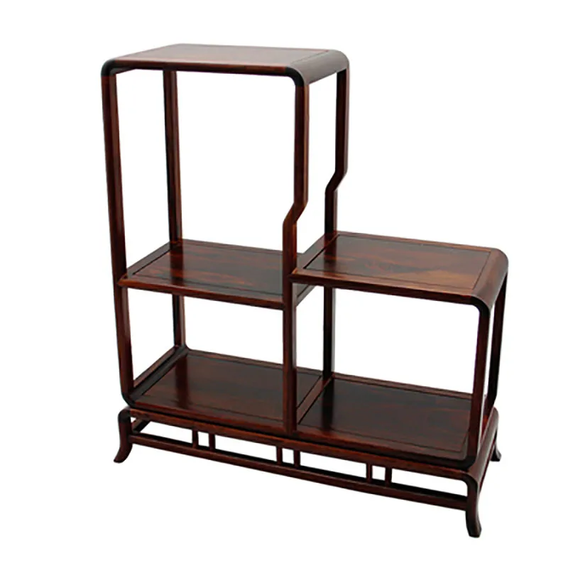 Solid Wood Display Shelf, Mahogany Handicraft, Chinese Style, Purple Sandalwood, Tea Set