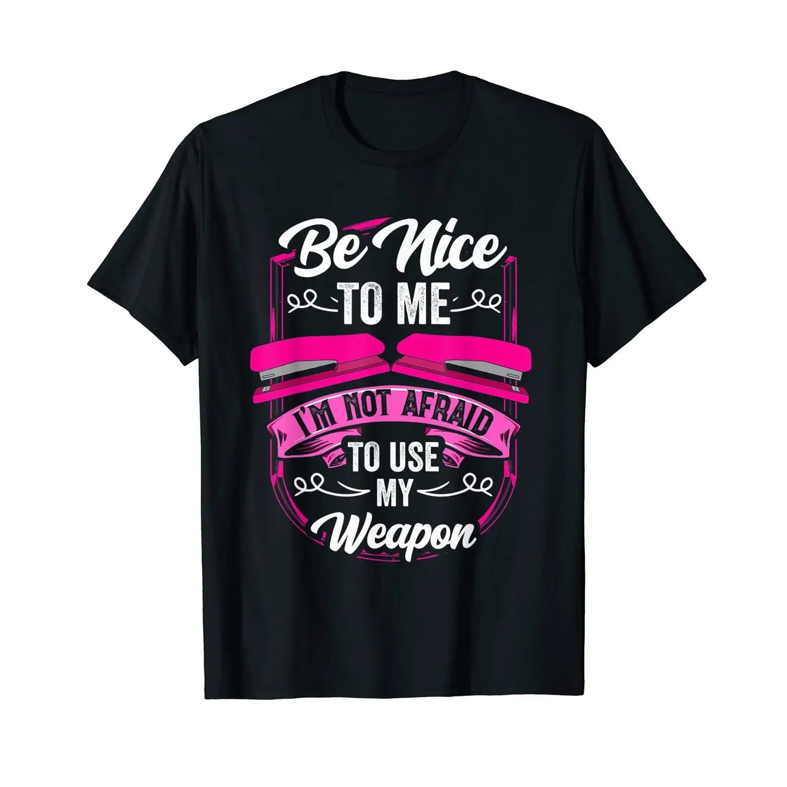 Office Clerk Stapler Administrator Humorous T Shirt vintage Washed designer clothes streetwear graphic Top For Everyday Wear