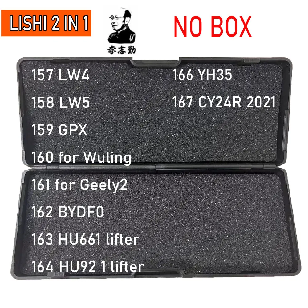 No box157-167# LiShi 2 in 1 Locksmith Tools LW4 LW5 GPX for Wuling Geely2 BYDF0 HU66 HU92 1 lifter MIT8 reader YH35 CY24R-2021