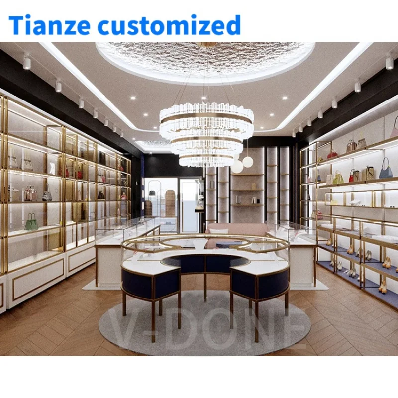 

[Customized] high end luxury shopping mall bag display stand shoes display rack handbag display stand