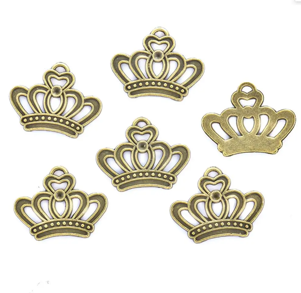70pcs Charms crown 13x14mm Tibetan Silver/Bronze Plated Pendants Antique Jewelry Making DIY Handmade Craft F0059