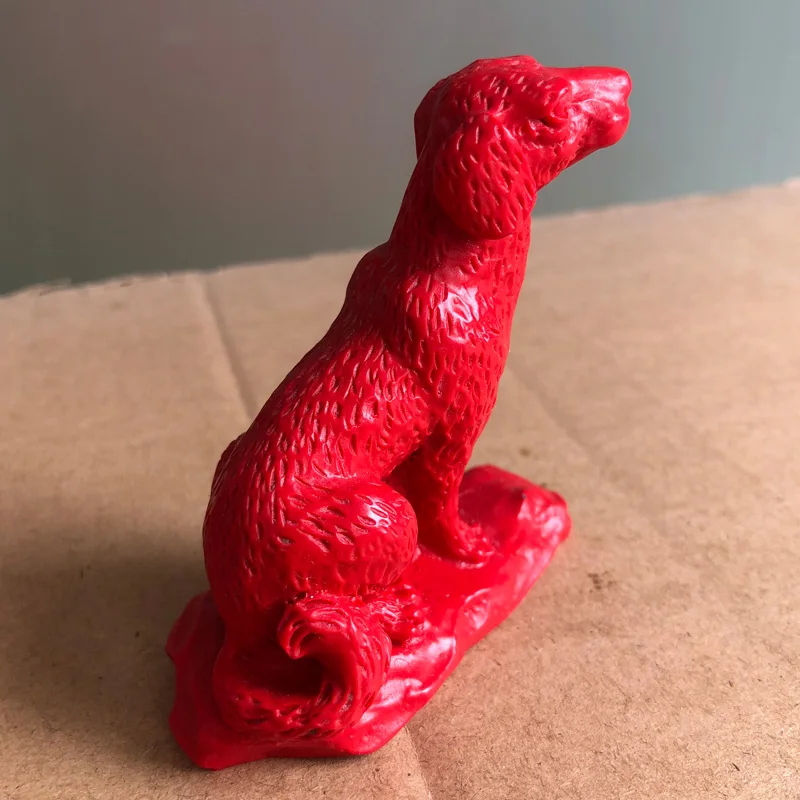 Natural cinnabar red zodiac dog zodiac dog attracting wealth handicraft decoration