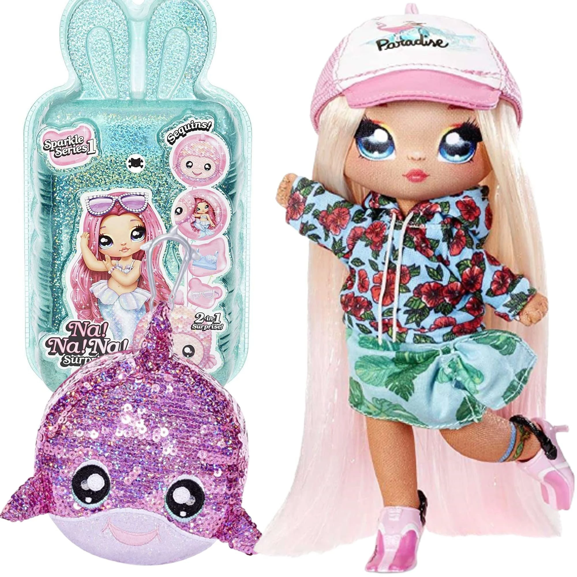 Na! Na! Na! Surprise 2 in 1 Fashion Doll Sparkly Sequined Purse Sparkle Series Sailor Blu Marina Jewels Fashion Doll Girl Toys