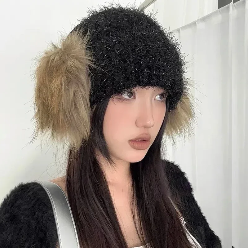 Y2k Plush Ear Muffs Earplugs Cold Protection Woman Ear Cover Korean Cute Fur Earmuffs Warm HeadphonesY2k Girl Accessories Gifts