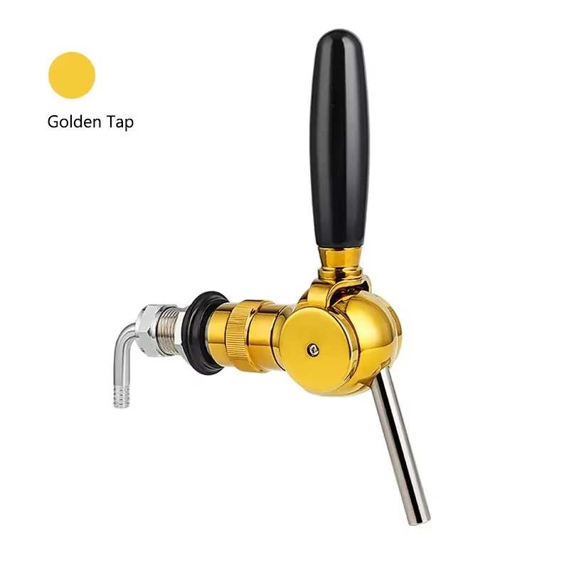 Gouden Belgische biertap, G5/8 draadspindel & vatenstroomregelaar, zilveren tap voor thuisbrouwen, bier- en frisdrankset