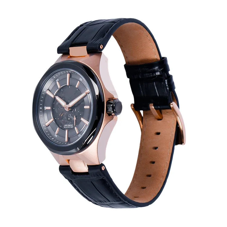 New Gunmetal Rose Gold Case Oem Watch See-through Dial Business Watch Automatic Movement Automatic Mechanical Watch