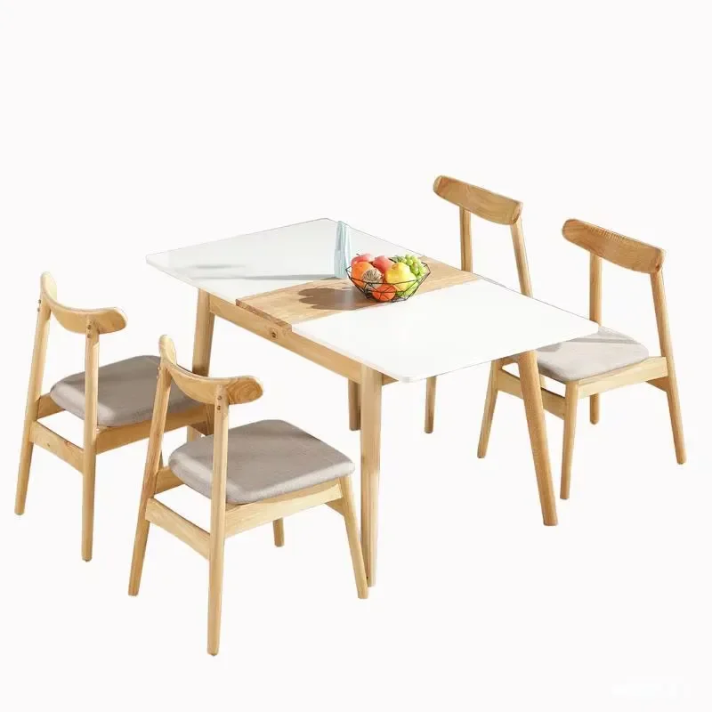 Mesa Extensible Space Saving Furniture Dining Table White Rectangle Foldable Kitchen Table White Tavolo Extendable Dining
