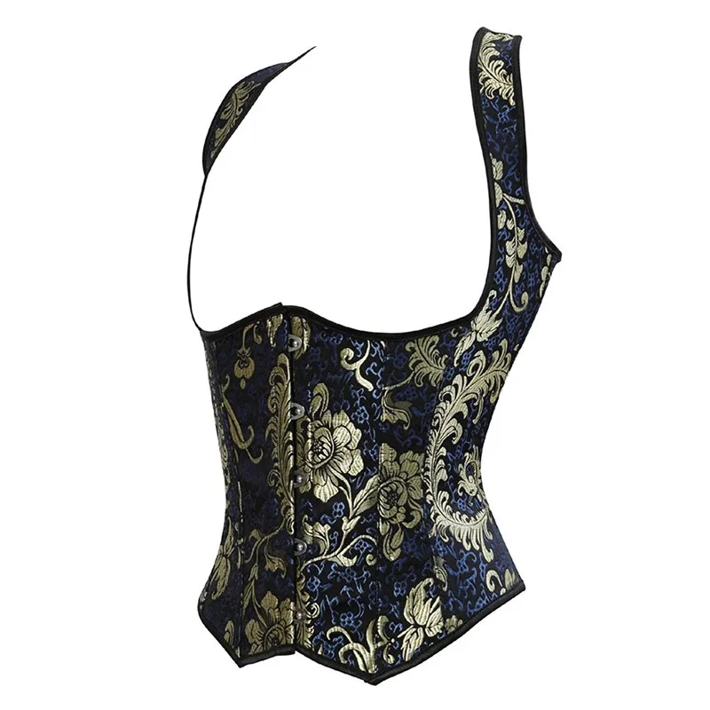 Sapubonva Underbust Corset and Bustier Embroidery Vest Overbust Corselet Gothic Women Vintage lingerie Plus Size Sexy Korset