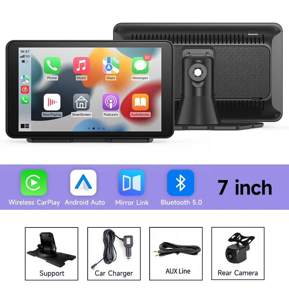 6/7/10.26/11.26'' Dashcam Auto DVR Draadloos Carplay Android Auto Display Scherm Smart Car Radio Systeem Video Dubbele Lens Recorder - afbeelding 1