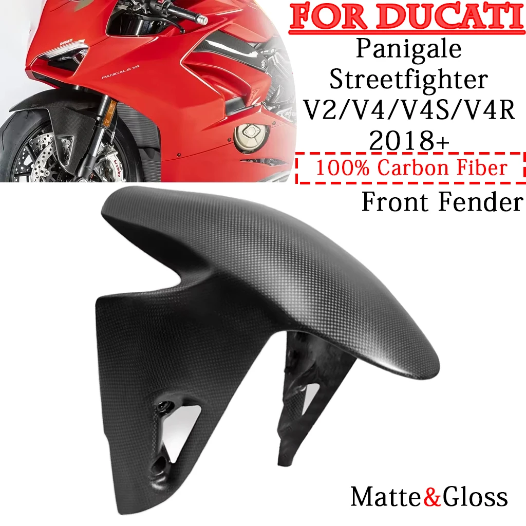 

NEW Carbon Fiber Front Fender Mudguard For DUCATI Panigale V4 V4S V4R Streetfighter V4/S 2018-2023 Motorcycle Modified Parts