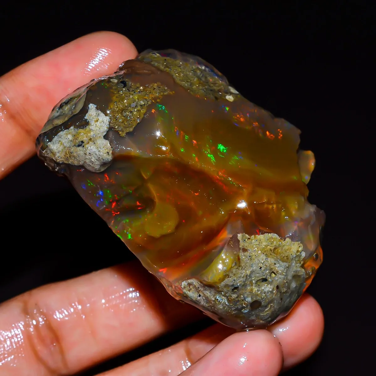 Natural Ethiopian Opal Rough 25-80CT Raw Gemstone Welo Fire Opal Jewelry Making Mineral Specimen Randomly Selected One view 3