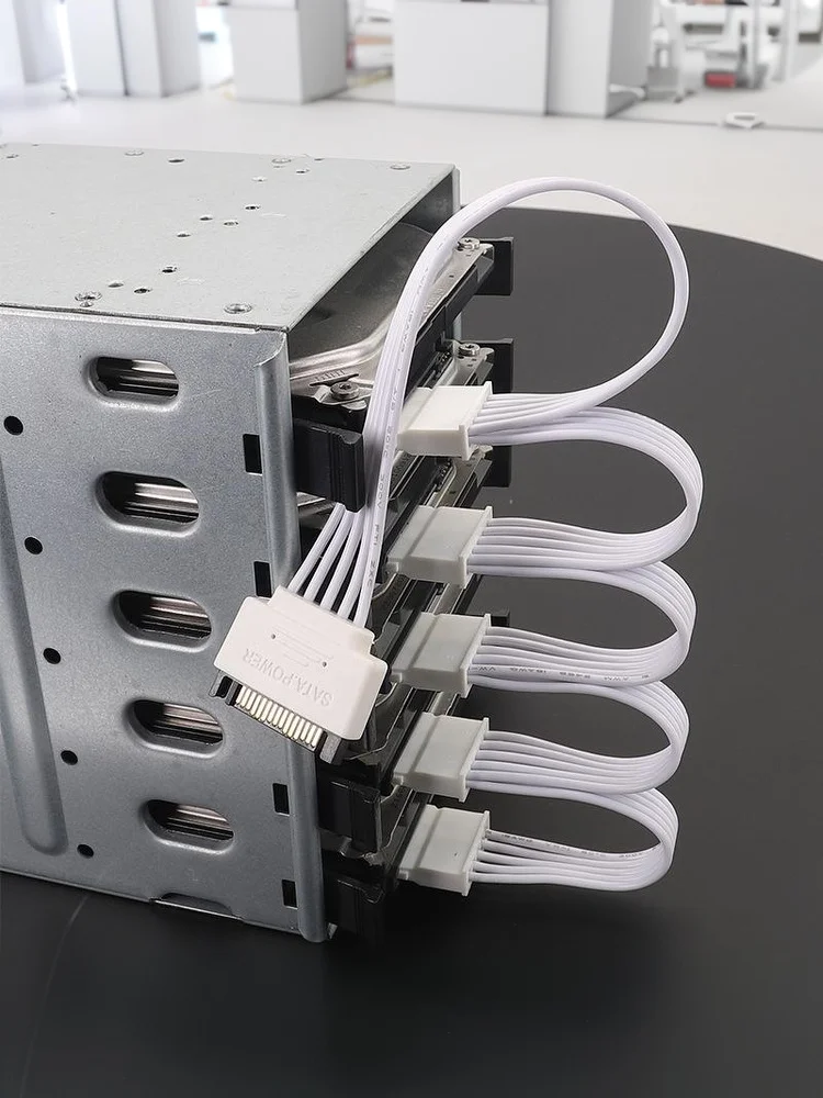 15Pin SATA Power Supply Splitter Cable Hard Drive 1 Male To 5 Female Extension Power Cord For DIY PC Sever