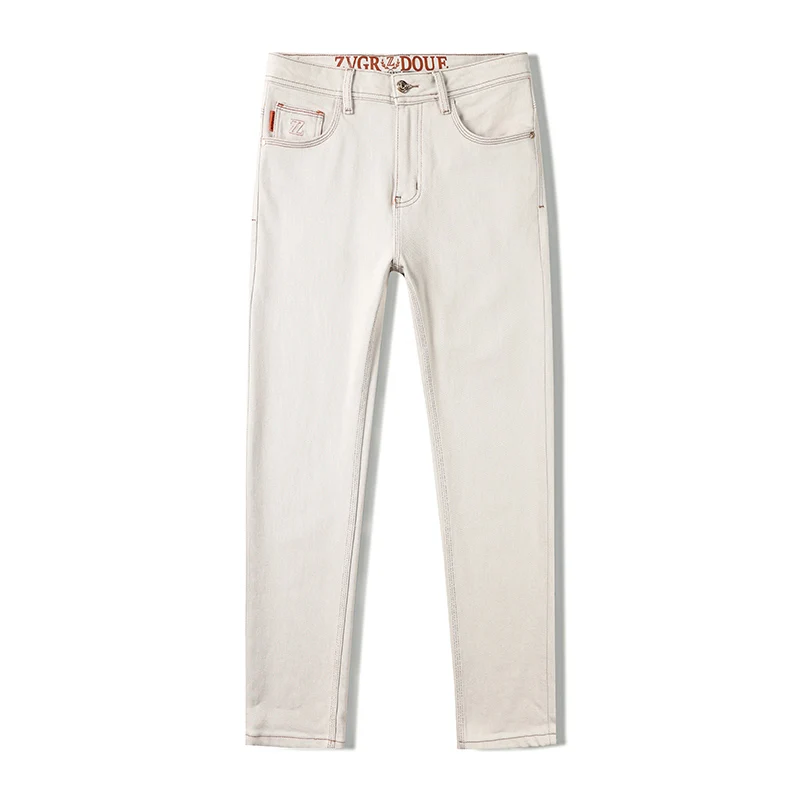 

Y2K Дизайнерские модные мужские джинсы Высокое качество Бежевые желтые эластичные облегающие винтажные джинсы Мужские повседневные деловые джинсовые брюки в стиле ретро