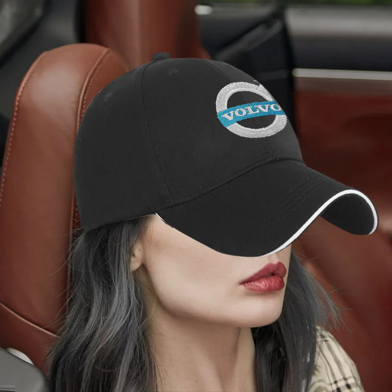 1pcs Car Badge Peaked Cap Sports Sunshade Baseball Hat For Volvo T6 AWD C30 C40 C50 C70 S40 S60 S70 S80 S90 V40 V50 XC90 XC70