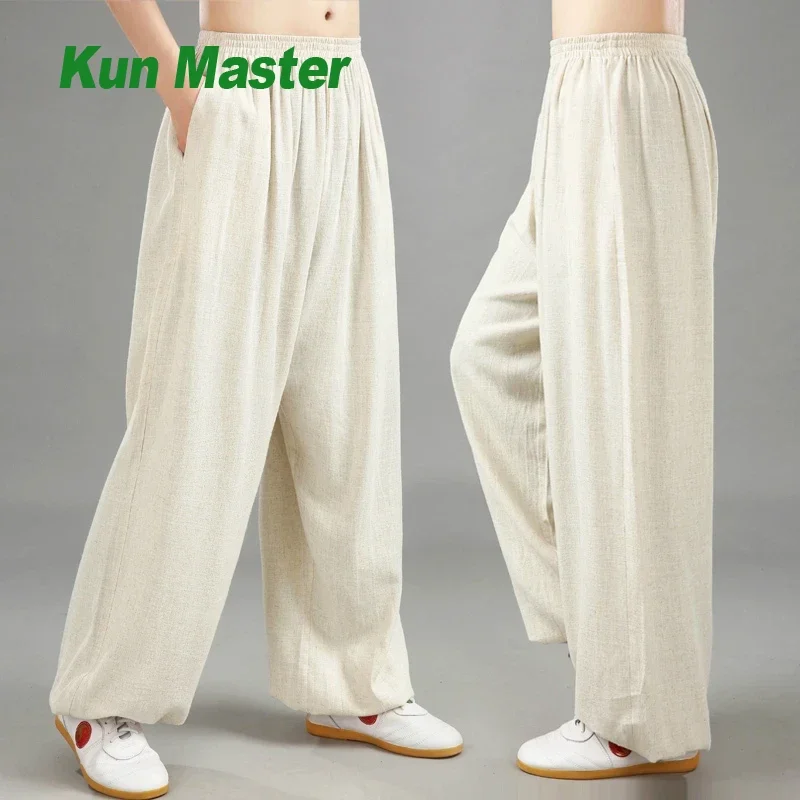 Pure Linen Pants   Martial Arts Pants Taijiquan Sports Lantern Pants Exercise Clothes Taiji Clothes