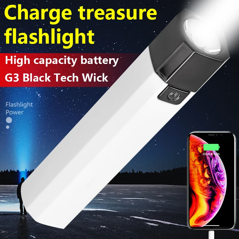 

Mini LED Torches Portable LED Flashlight USB Charging Ultra Bright High Spotlight Handheld Pen Light Outdoor Camping Emergency