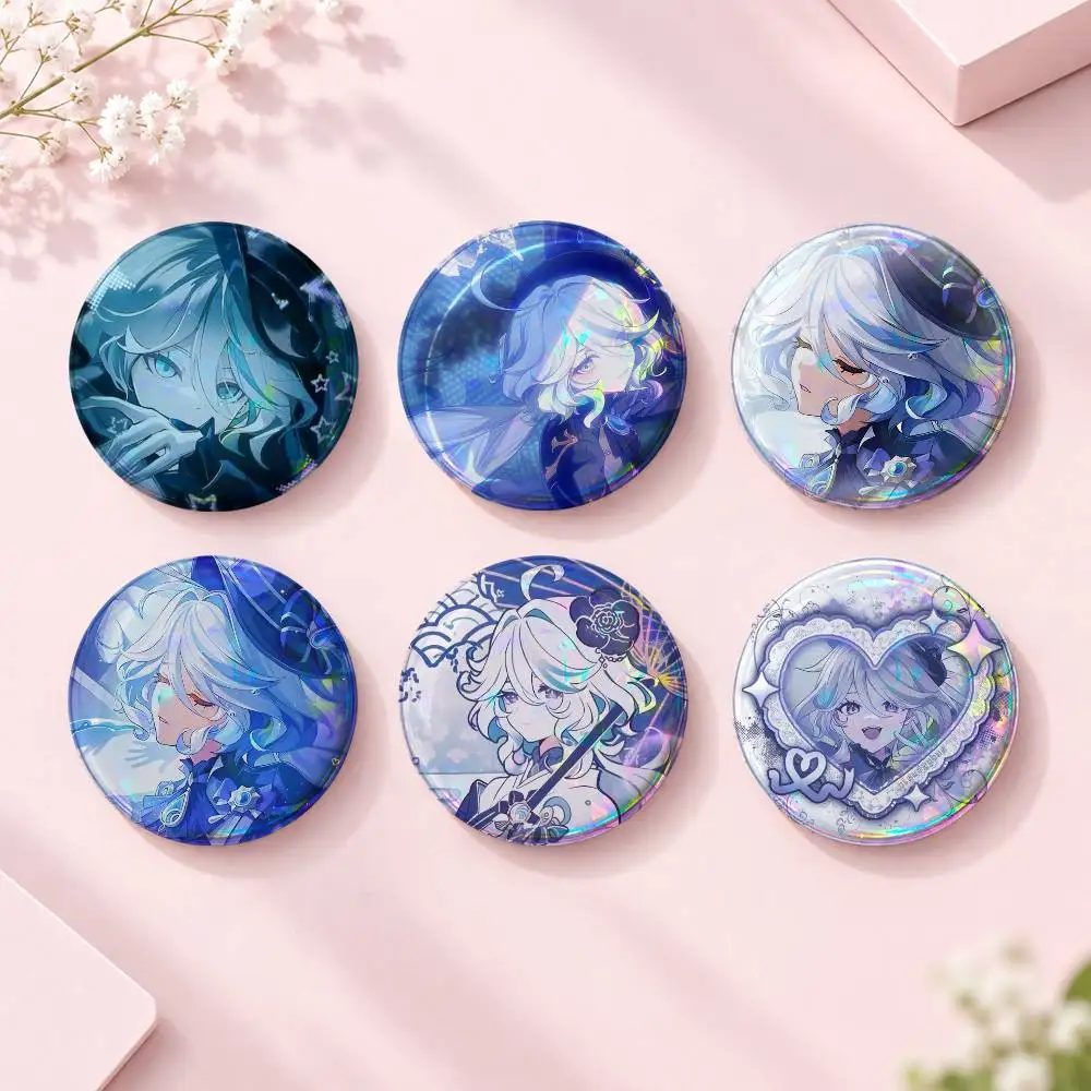 F-furina-a Fashion Button Badge Pin Set Cool Anime Game Cartoon Music Design Brooch For Backpack Clothes