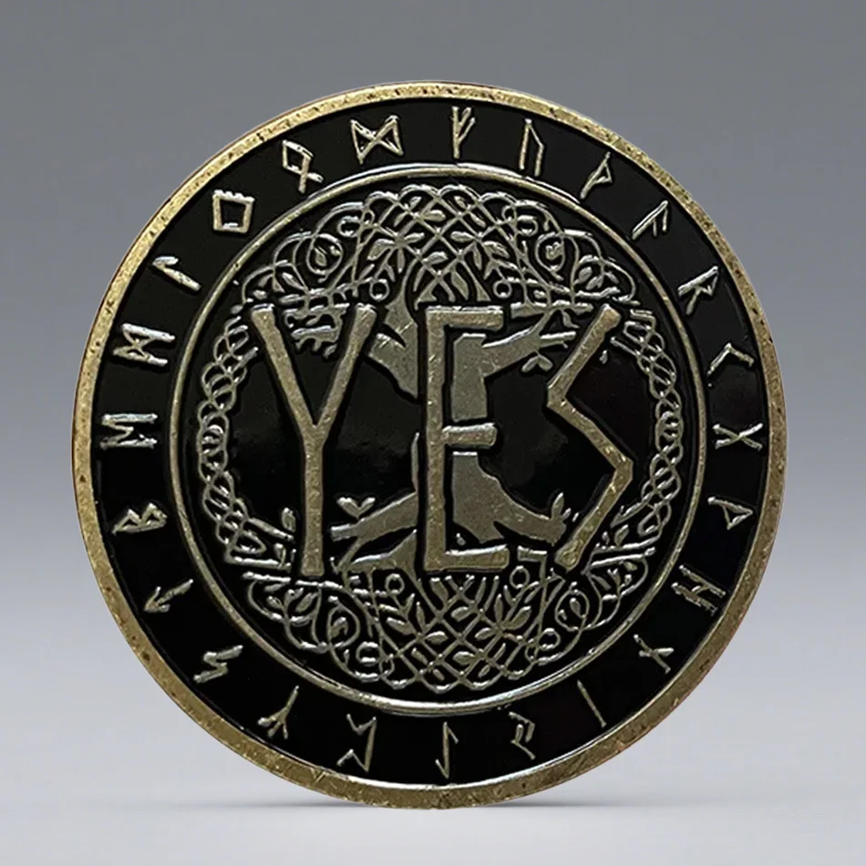Sí o sin moneda de recuerdo chapada en bronce, moneda conmemorativa de decisión, regalo de la suerte