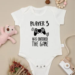 Player 3 Has Entered The Game Funny Newborn Baby Clothes Fashion Creative Street Infant Boy Body Cotton Summer Ropa De Bebe Niña