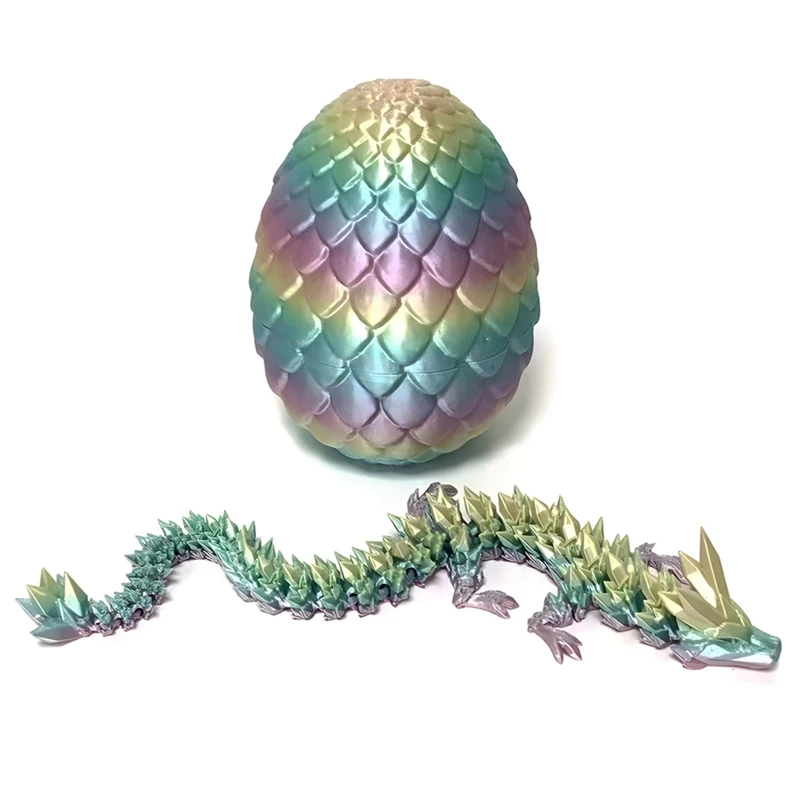 Full Articulated Dragon With Dragon Inside Egg Full Articulated Dragon Crystal Dragon Fidget Toy Colorful Gift For Adults