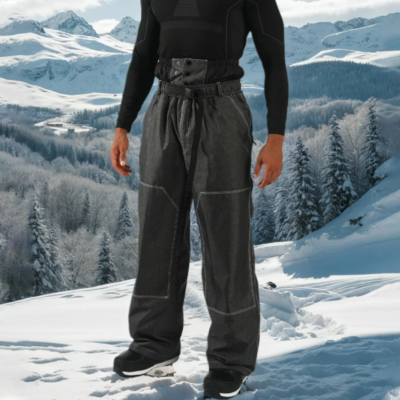 الذكور الإناث على الجليد السراويل النساء رجل دافئ تزلج بانت الرياضة في الهواء الطلق الكبار التزلج السراويل يندبروف مقاوم للماء الملابس المتينة #2