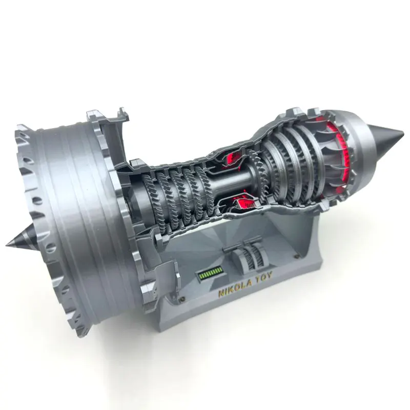 TR 900 Turbojet Turbofan Engine Model High Speed One-button Start PAL 3D Printing Process Plastic Model Toy