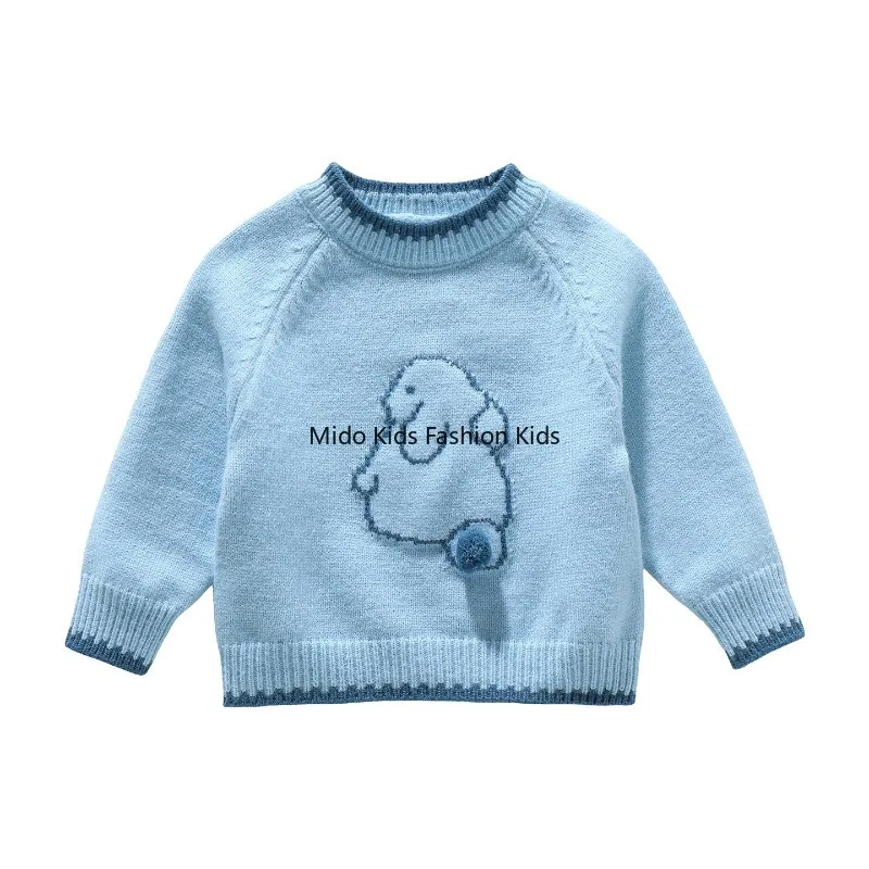 Girls' Knitted Sweaters  Collection Arrivals Korean-Style Fashionable Baby Girl Round-Neck Knitwear Children's Winter Base Layer