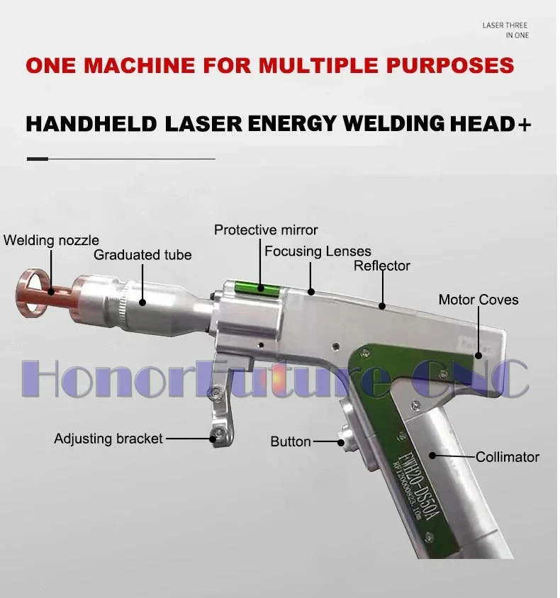 New Design 1Kw 1.5Kw 2Kw 3Kw Batteries Weld Multifunction 5 In 1 Laser Metal Welding Machine With Relfar Head