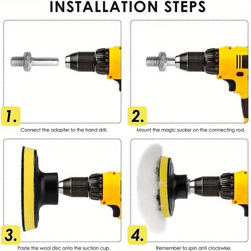 Set bantalan pemoles mobil, 5 buah alat roda Buffing wol Kit cakram pemoles bor 3/4/5/inci untuk pemoles mobil, perawatan Waxing cat otomatis
