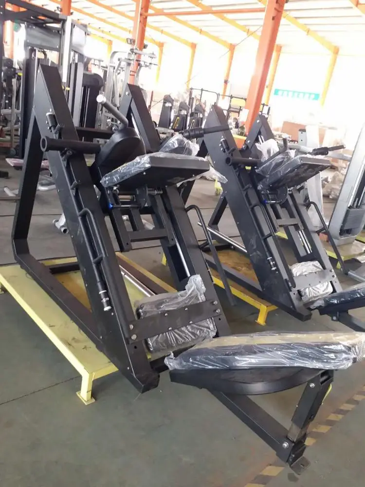 Máquina de prensado de piernas para gimnasio, equipo de fitness, placa cargada, hack squat