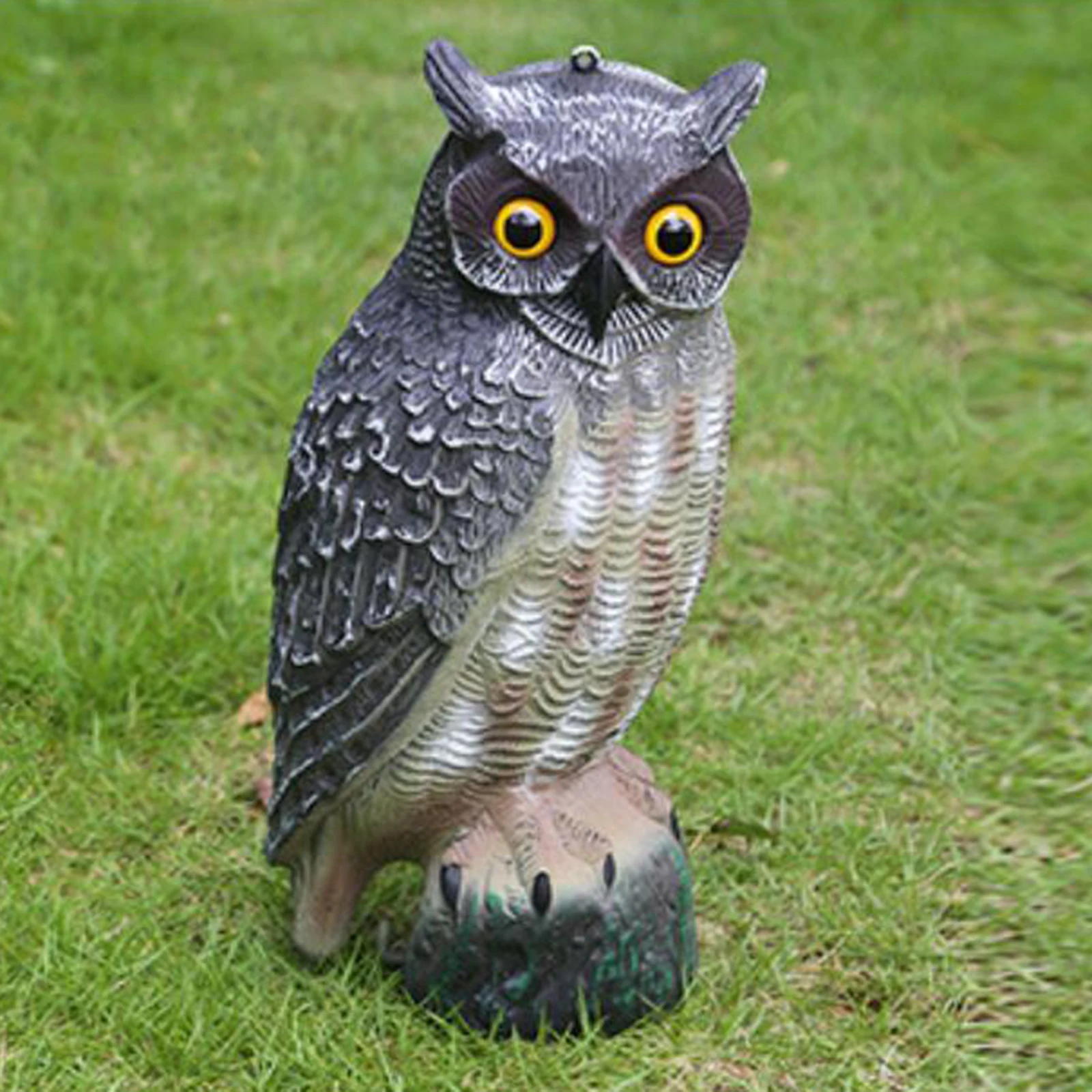 Fake Realistic Owl Hunting Decoy Sculpture Ornaments Bird Scare Away Owl Statue Decor for Garden Trees Yard Patios Outdoor