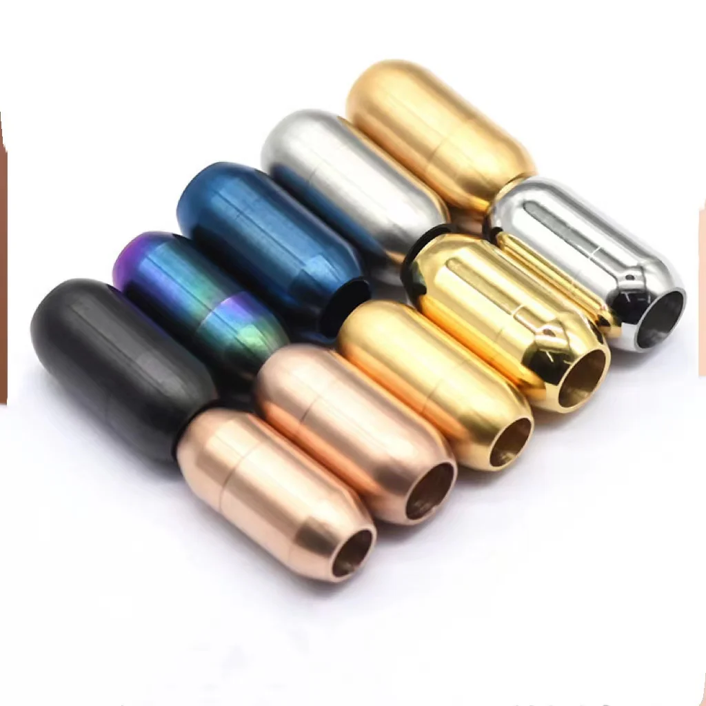 10cs Stainless Steel 3mm-8mm Magnetic Clasps Leather Cord Bracelet Magnet Lace Buckle Necklace DIY Jewelry Making Accessories