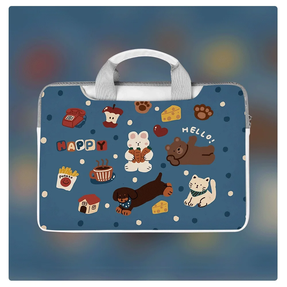 

New Cute Animal Laptop Bag 13 14 15 16 Inch PU Waterproof Shockproof Notebook Sleeve Case For Apple Dell Huawei Tablet Gift