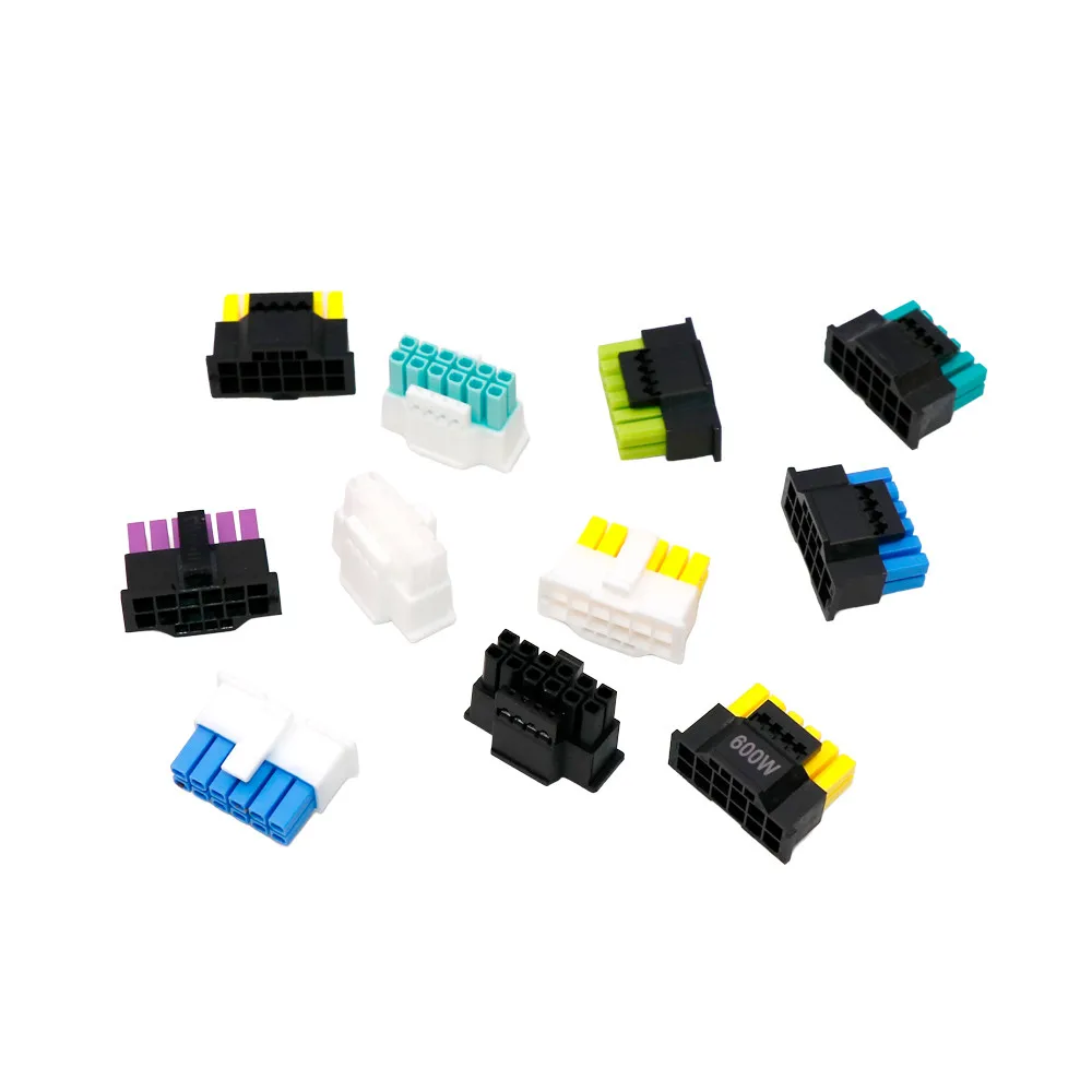 12VHPWR 12V-2*6 H++ 12+4Pin Dual Color Connector PCI-E 5.0 30/40 Series Grahpic Card Black Blue Yellow Purple Green 3.0 Housing