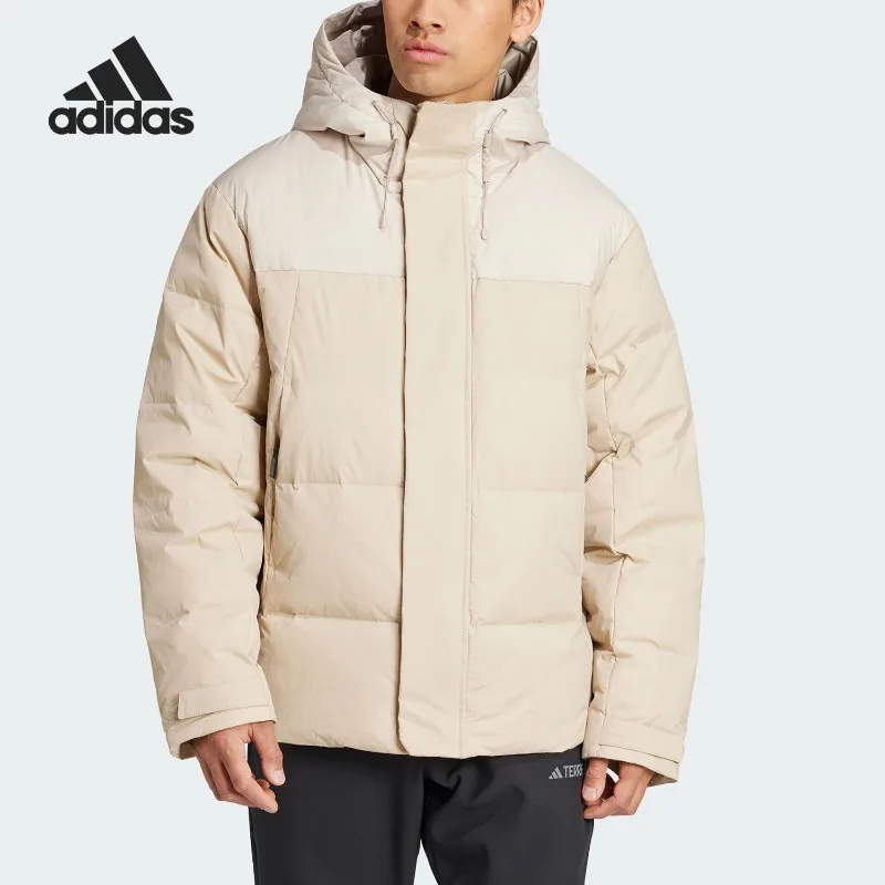 Adidas Winter New Men's Outdoor Hooded Windproof Warm Down Jacket IX7925