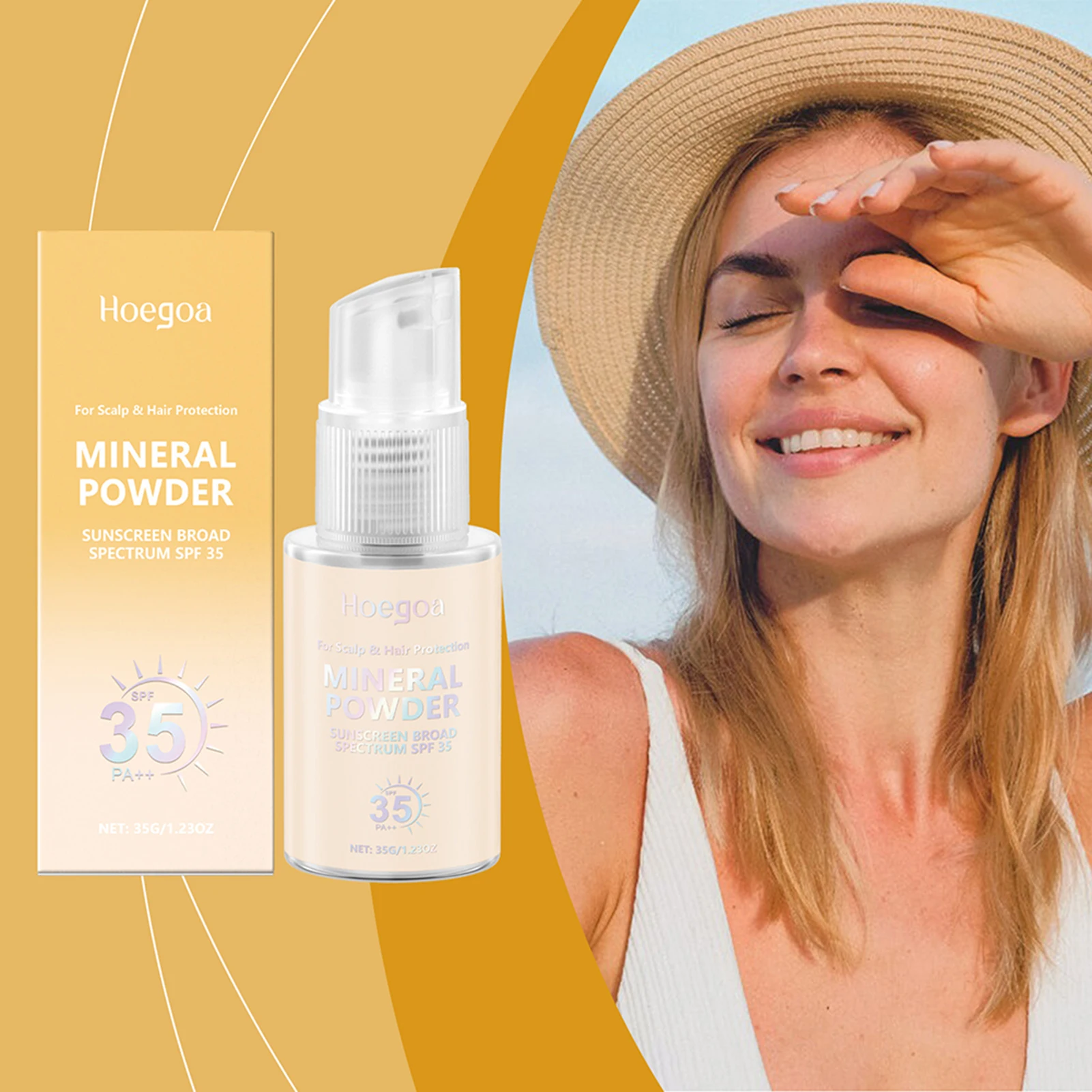 Spf35 Scalp Protection Spray,Health Hair, Uv Protection,Mineral Powder Sunscreen,,For Hair Growth,Hair Sunscreen,Scalp Soother