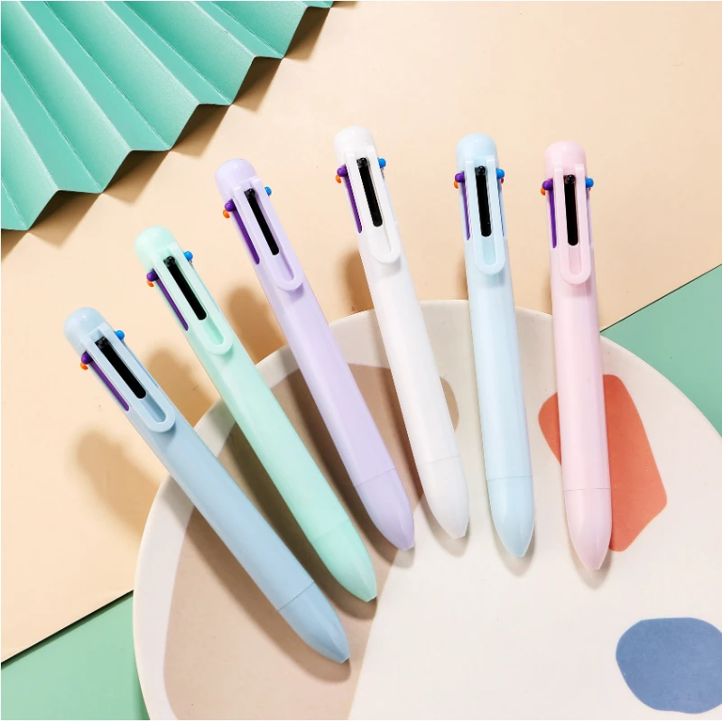 Macaron Cute Student Supplies Stationery 6 Colors Girl Heart Ballpoint Pen Set School Supplies Back To School