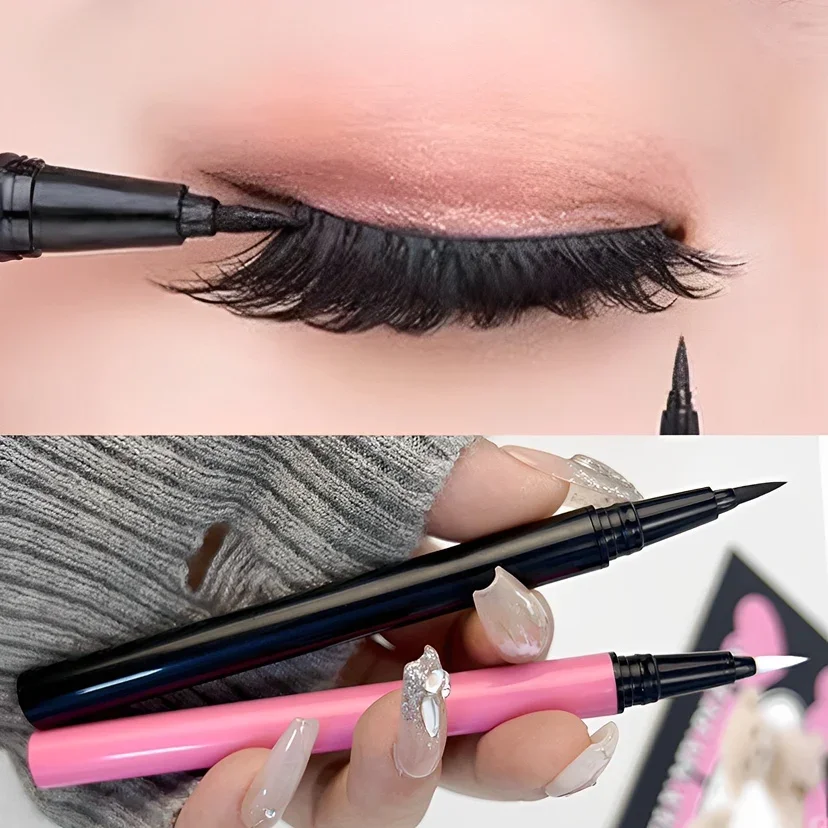 Waterproof 2 in 1 Self Adhesive Lashes Eyeliner Pen Glue-free Magnetic-free Lasting Quick Dry No Bloom Eyelashes Aid Makeup Tool