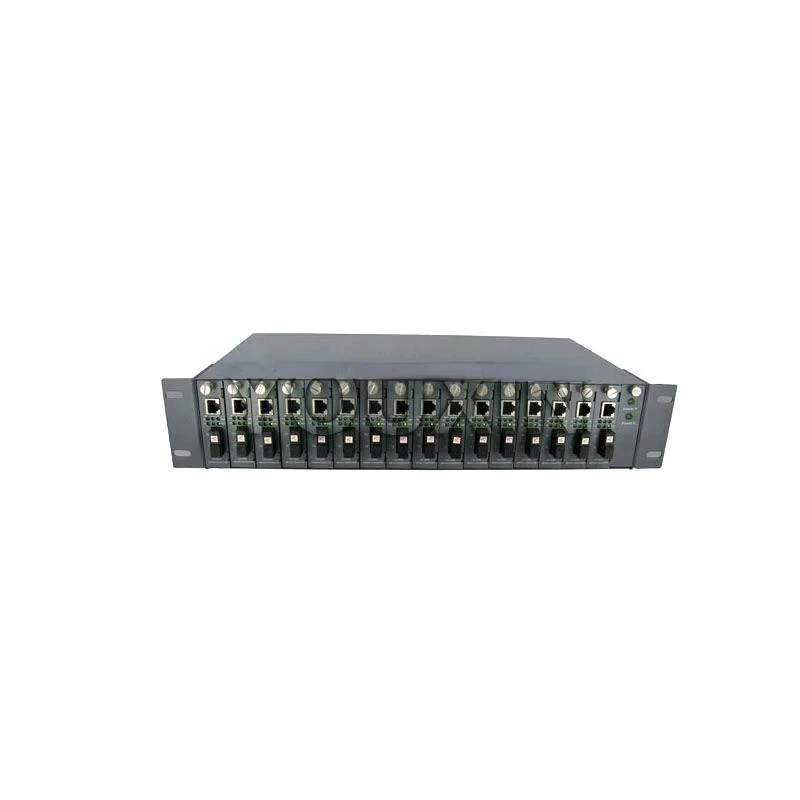 Glasvezel Media Converter Rack 14 Slots Met Dubbele Powers