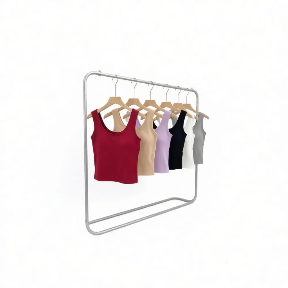 Ladies Thermal Camisole Brushed Fabric Integrated Bra Wide Shoulder Strap Tank Top Solid Color Inner Shirt Fall Winter