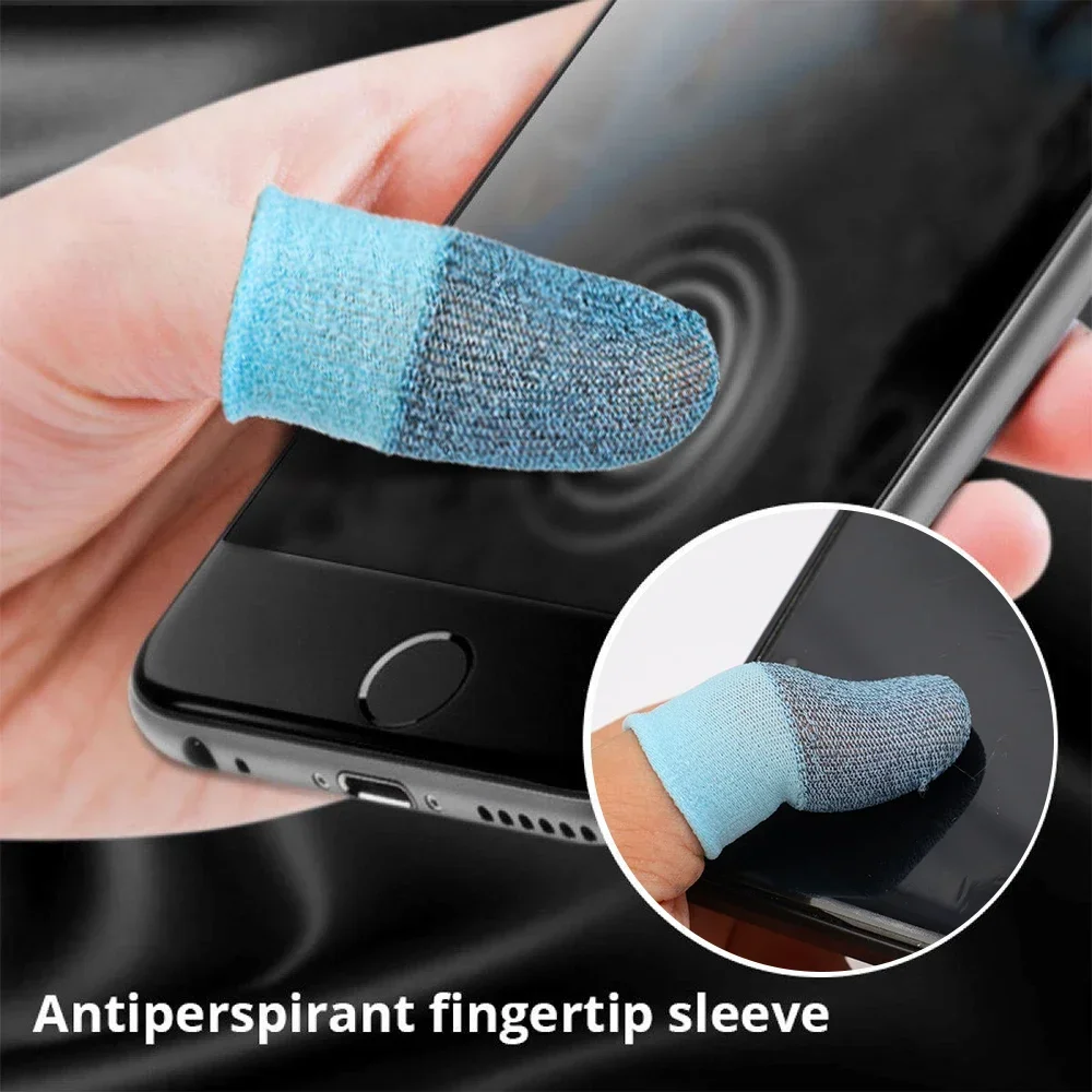 16/2PCS Finger Cots Gaming Fingertips Gloves Ultra-thin Breathable Sweatproof Touch Screen Gaming Fingers Sleeves for Phone Game