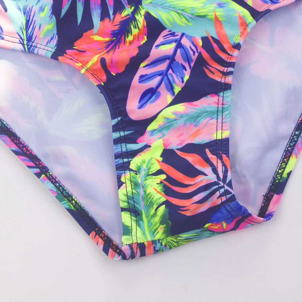 2024 Girls Ruffle Bikini Swimsuit Gradient Leopard Floral Animal Kids Swimwear Children Bikini Rainbo 418