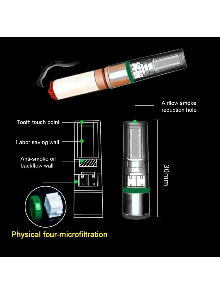Filtro de tabaco descartável médico com trocador de calor, filtro de alcatrão reduzido, 100 peças