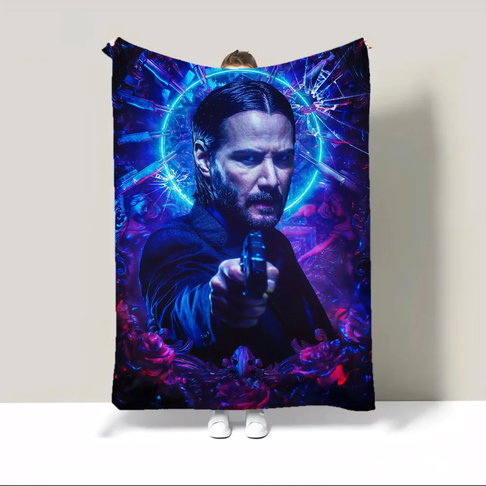 John Wick Fluffy Soft Blankets & Throw Bed Blanket 150cm X 200cm Furry Sofa Knee Nap King Size & Throws Decorative Custom Hairy