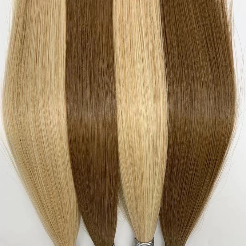 Shinehair-Extensions de Cheveux Naturels Lisses, 18 à 30 Pouces, pour Cheveux Vierges Brésiliens, Bruns et Blonds