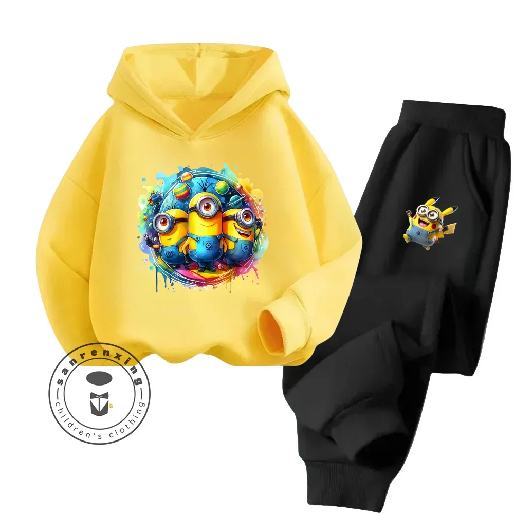 Stylish Minion Long Sleeve Fashion Tops for Kids Luxurious Soft Touch Elegant Design Children's Fall and Winter Hoodie Tracksuit