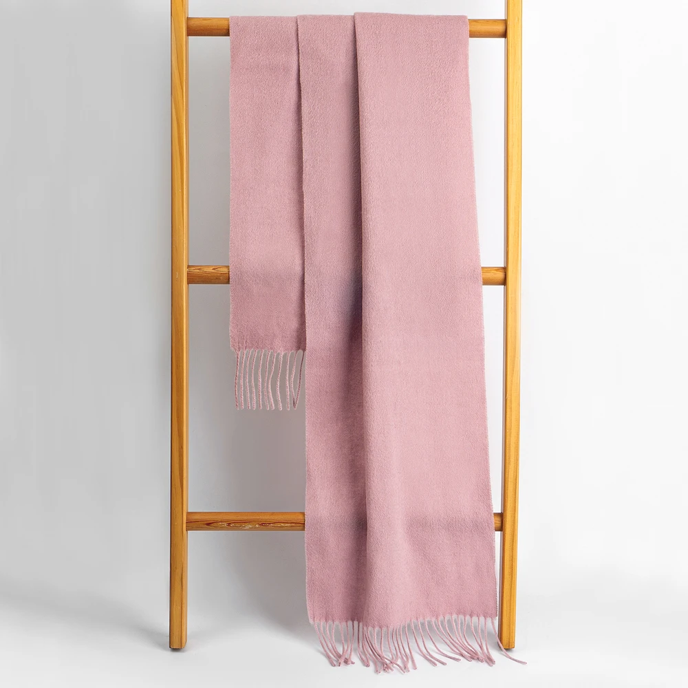 100% Wool Scarf Women Luxury Brand Thicken Pure Real Wool Pashmina Pink Winter Tassels Scarf Shawl Wrap Fashion Long Soft Warm