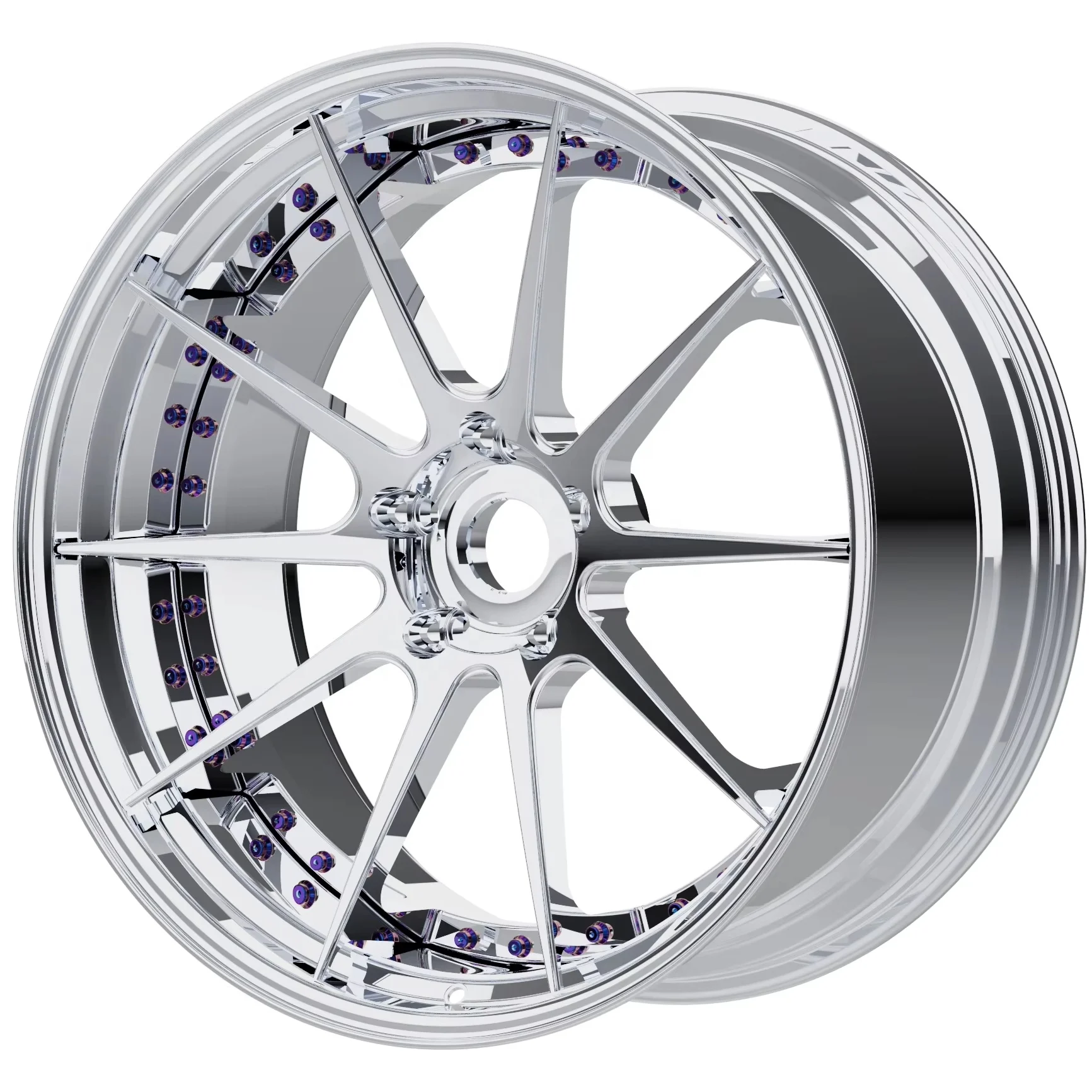 New Design Deep Concave All Chrome Color With Titanium Screws 19 20 21 Inch Forged Wheels Customize Size