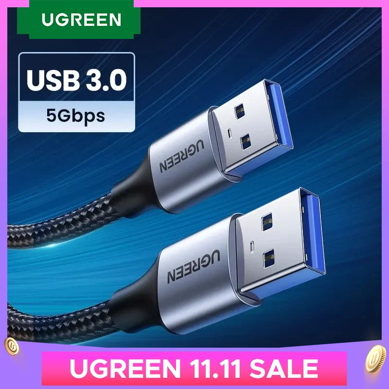 Ugreen USB to USB Extension Cable Type A Male to Male USB 3.0 2.0 Extender for Radiator Hard Disk TV Box USB 3.0 Cable Extension