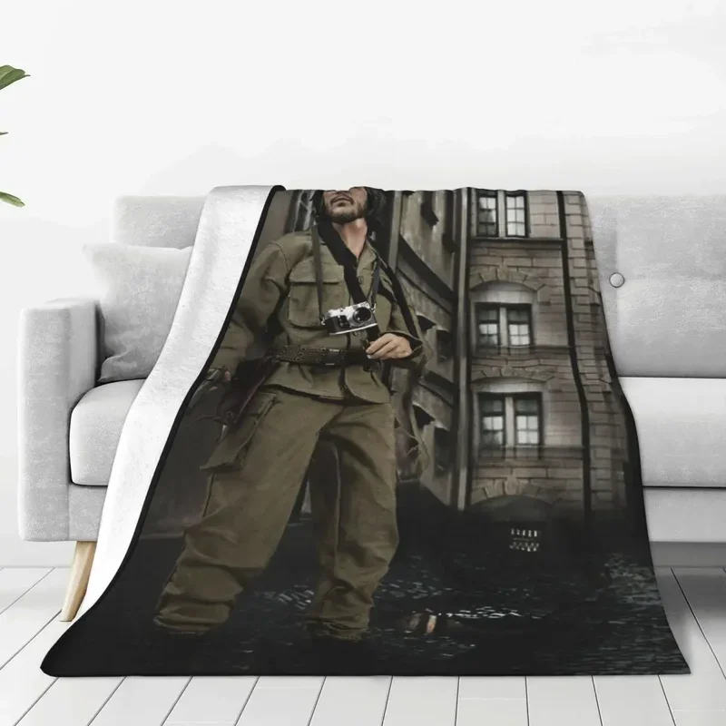 Che Guevara Figure Blankets Fleece Cuba Hero Men Warm Throw Blankets for Outdoor Travel Bedroom Quilt